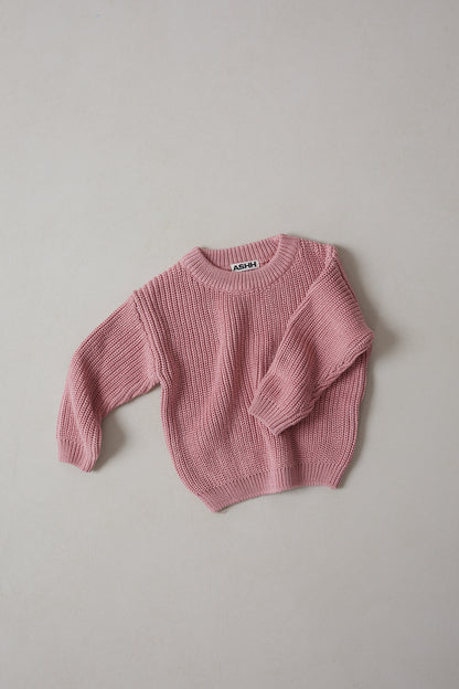 Oversized Knit Sweater - Sweet Pink