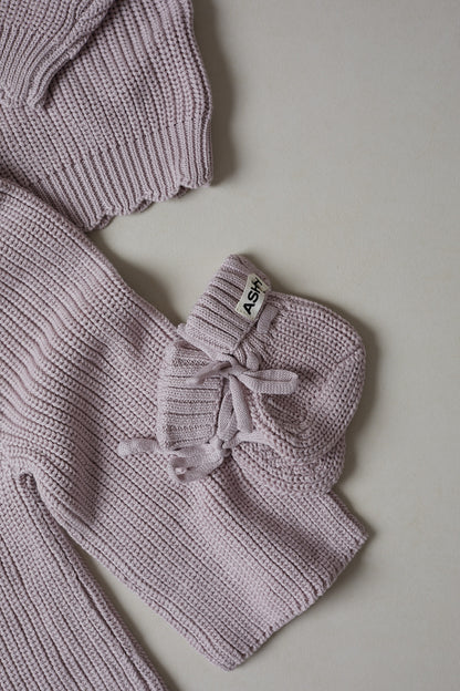 Chunky Knit Booties - Plum