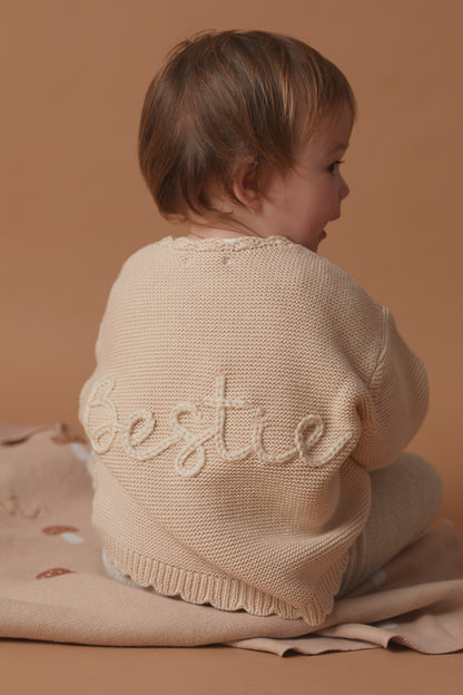 Hand Embroidered Rue Knit Cardigan