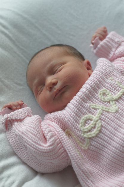 Hand Embroidered Heritage Knit Sweater - Peony