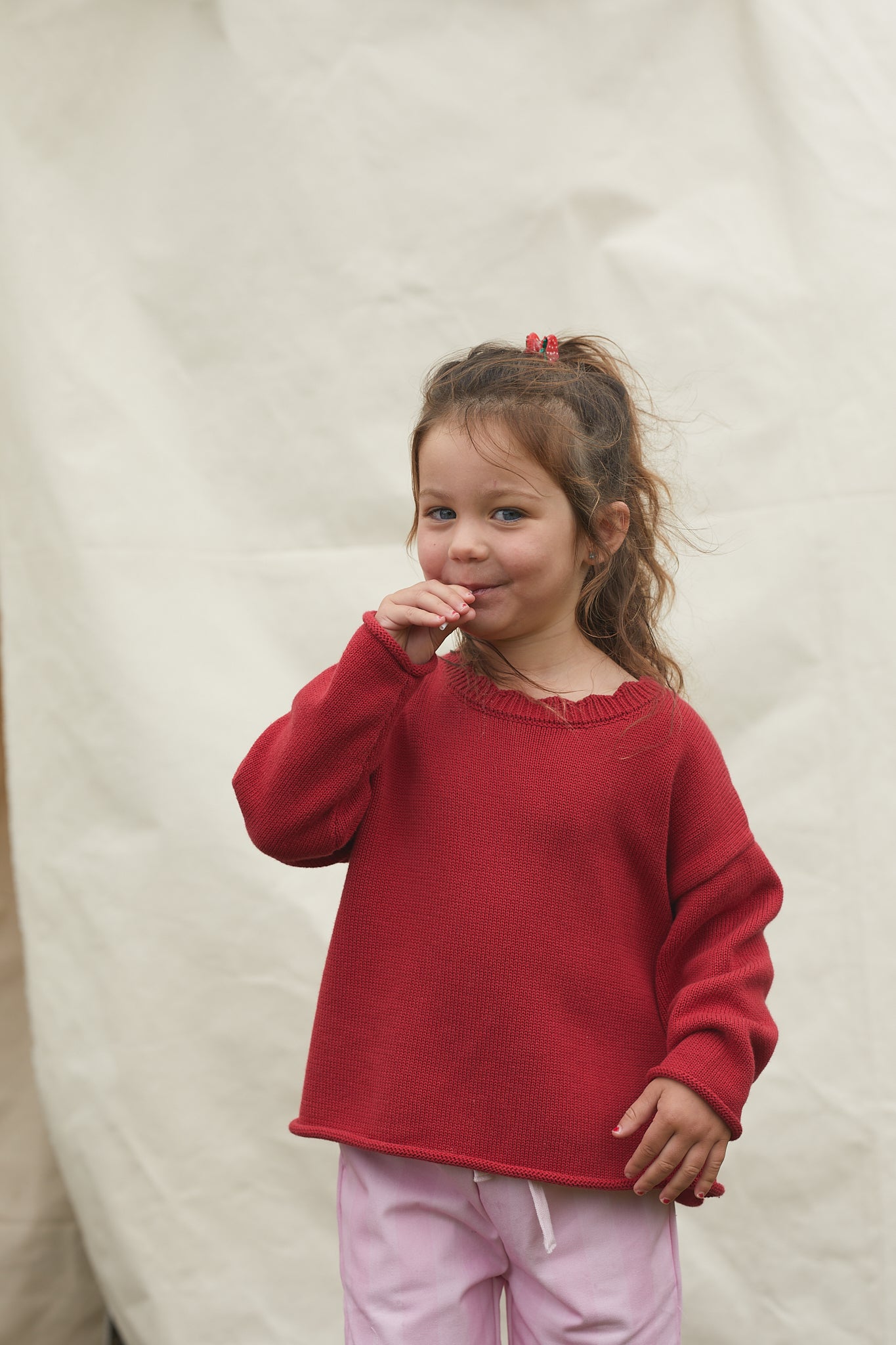 Poppy Knit Sweater - Cherry Red