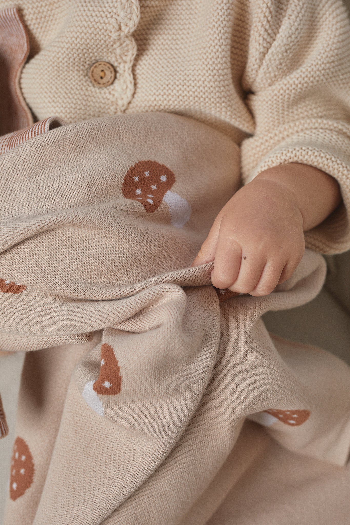 Hand Embroidered Mushroom Blanket