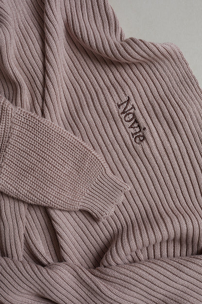 Novella Ribbed Knit Blanket - Vintage Dusk