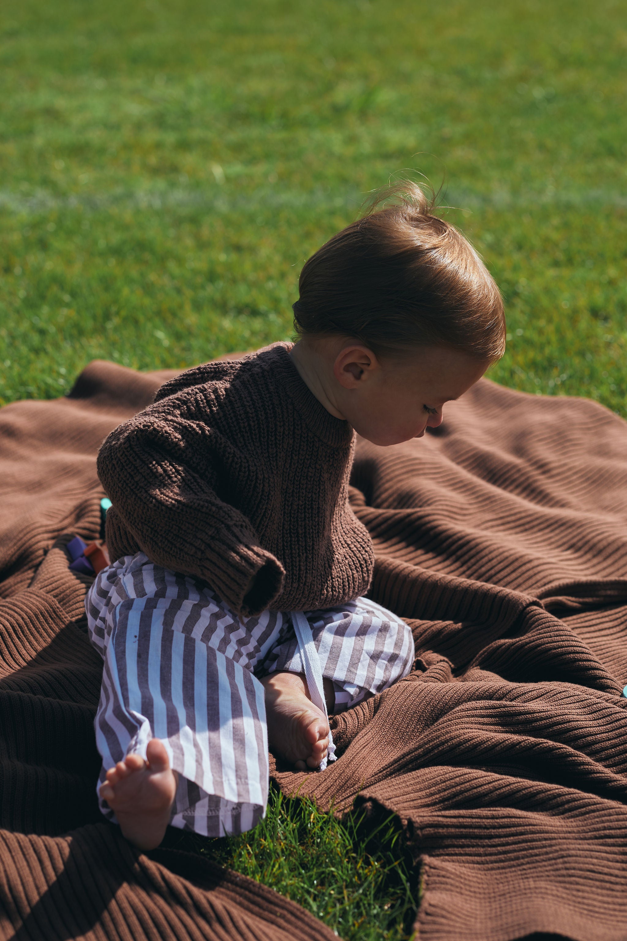 Novella Ribbed Knit Blanket - Chestnut