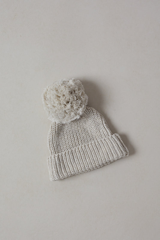 Chunky Knit Beanie - Oat Marle
