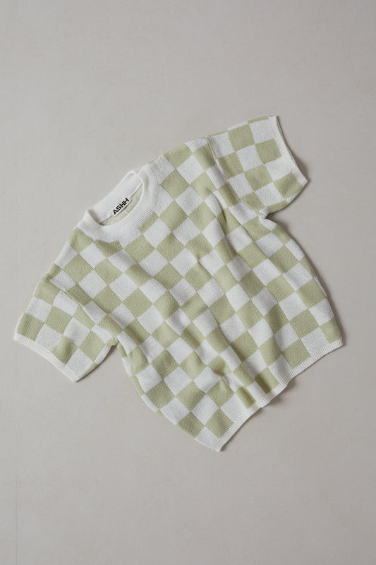 Hand Embroidered Knit Tee - Kiwi