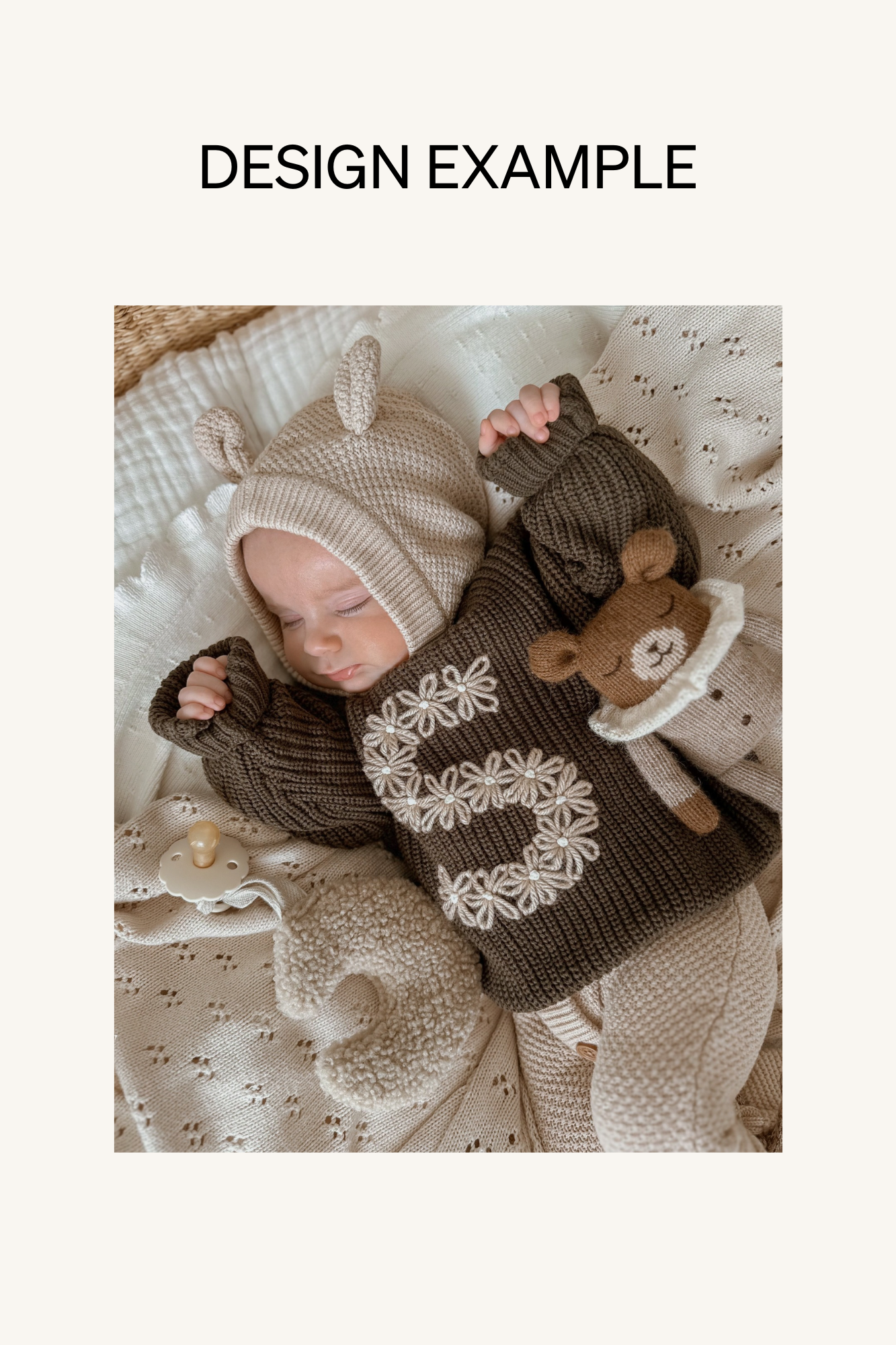 Hand Embroidered Initial Design Sunday Knit Sweater - Plum