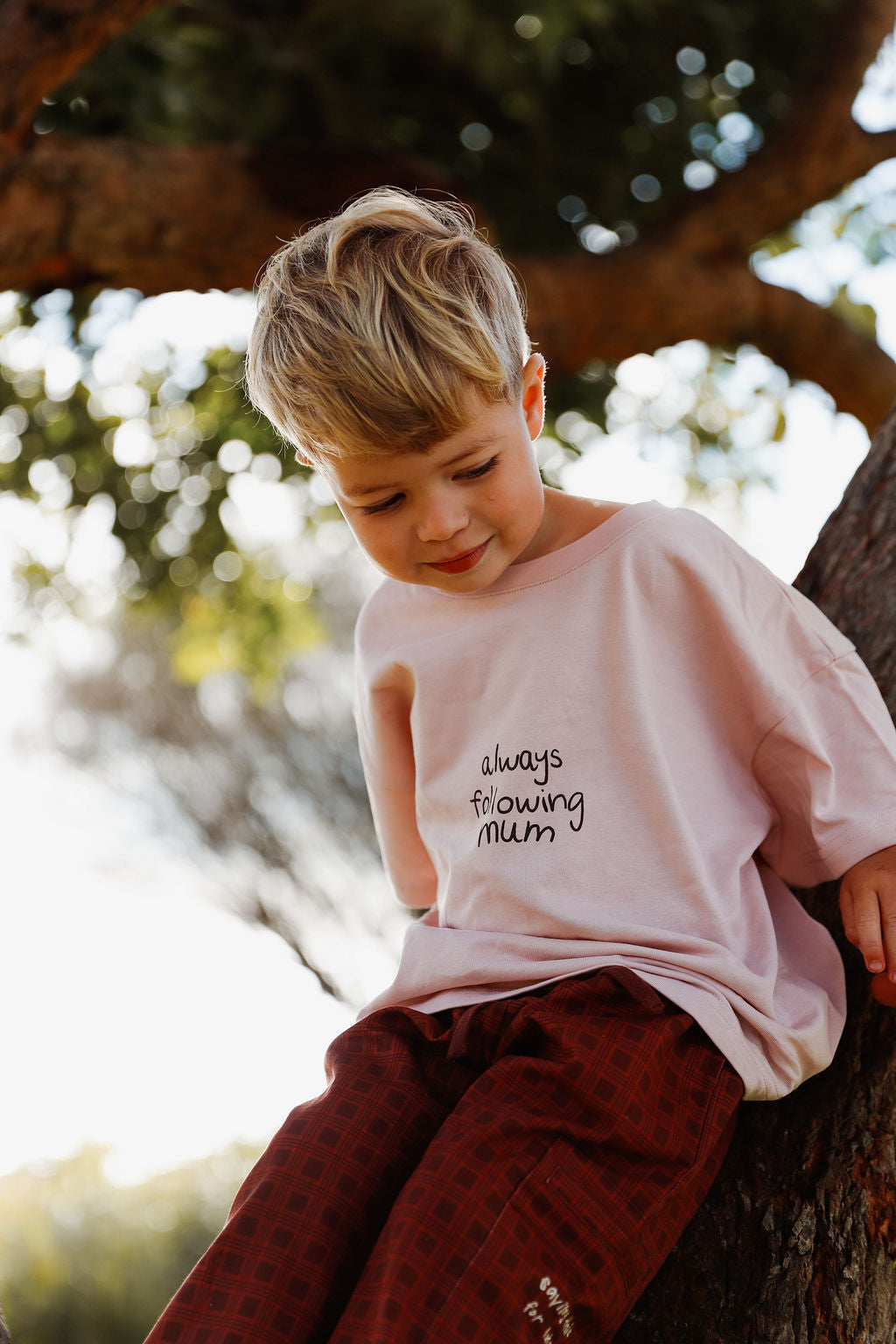 Always Following Mum Boxy Oversized Tee - Heritage Pink