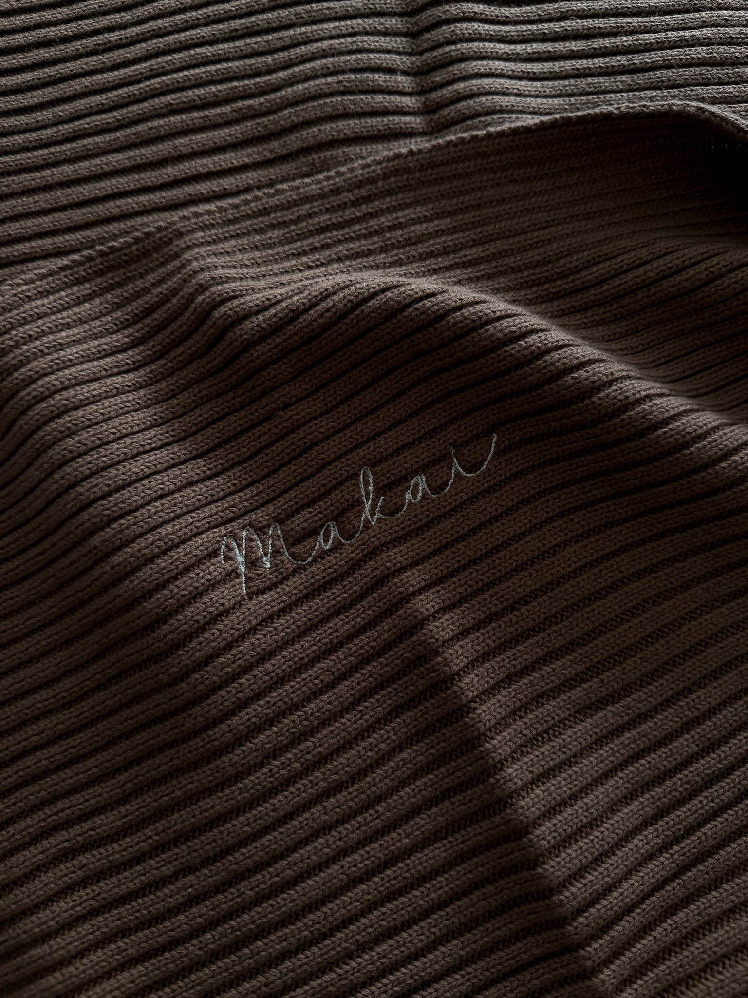 Novella Ribbed Knit Blanket - Chestnut