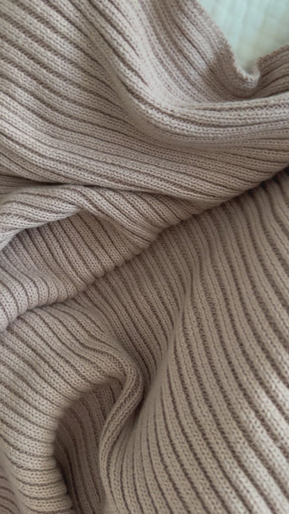 Novella Ribbed Knit Blanket - Vintage Dusk